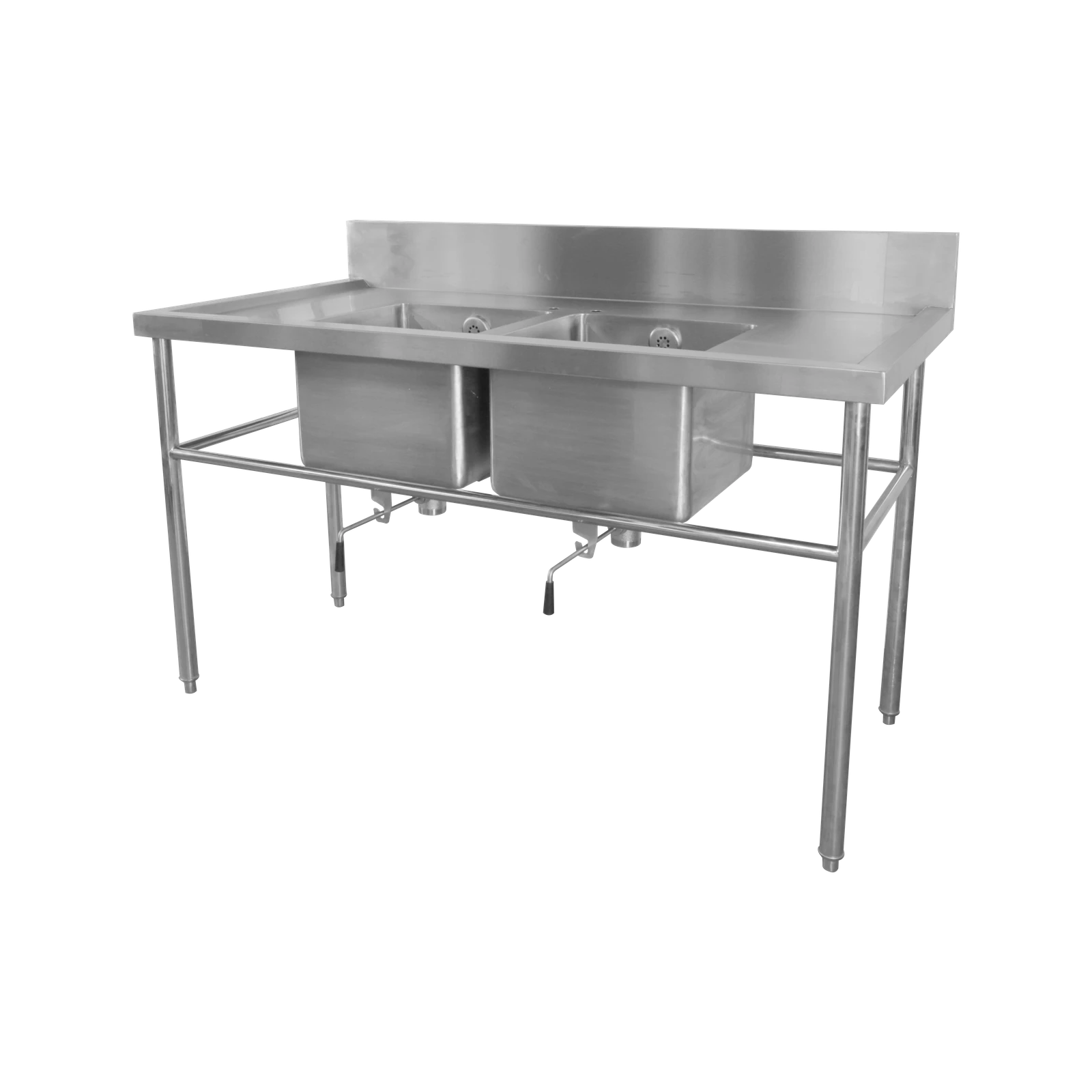 Sink table 2 bowl with splashback
