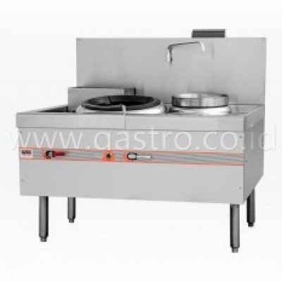 Image: Gas Chinese Wok Range 1 Ring 1 Soup Pot - Slim Type